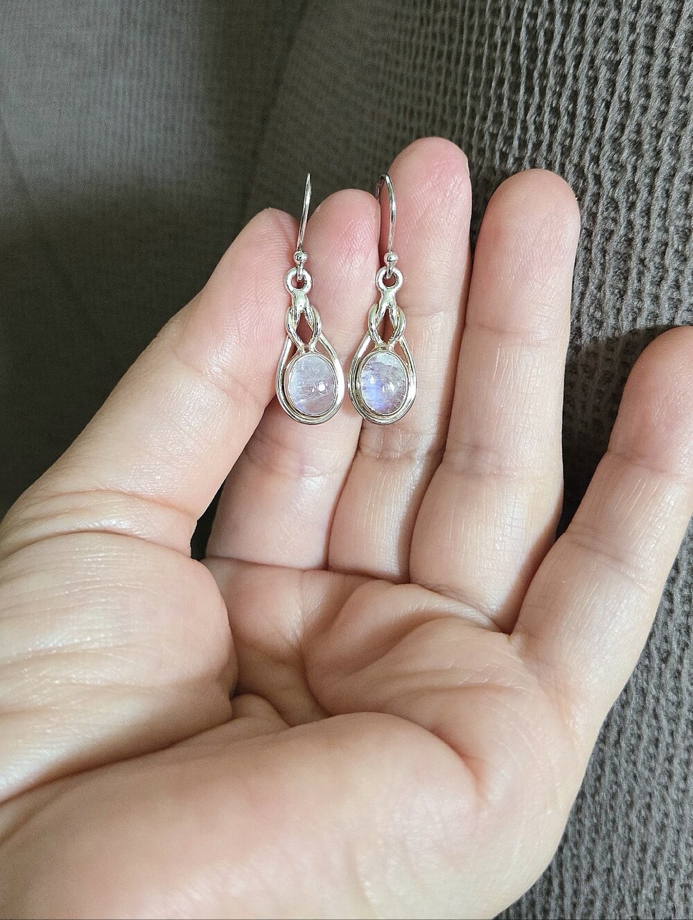Shivam Silver Moonstone🌙 Earrings - Picture 12 of 16